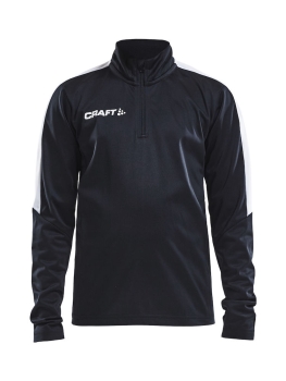 Kinder Trainingssweat - Craft Progress Halfzip - Schwarz/Weiß