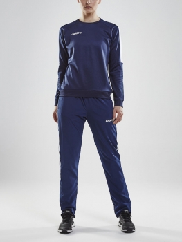 Damen Trainingssweatshirt Craft Progress R-Neck - Navy/Weiß