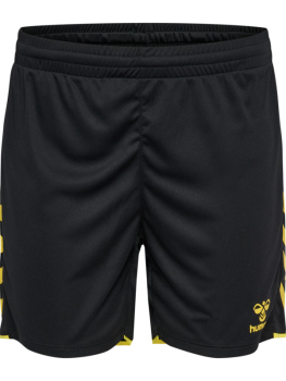 Preview: Damen Hummel Core 2.0 Shorts BLACK/ BLAZING YELLOW