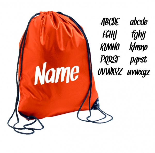 Turnbeutel mit Namensdruck