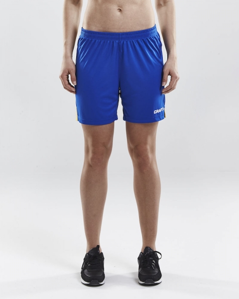 Damen Craft Progress Short Contrast - Blau/Gelb
