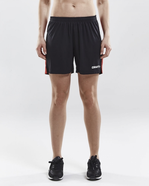 Damen Craft Progress Short Contrast - Schwarz/Rot