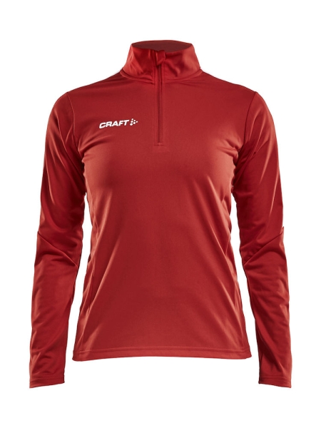 Damen Trainingssweat - Craft Progress Halfzip - Rot/Weiß