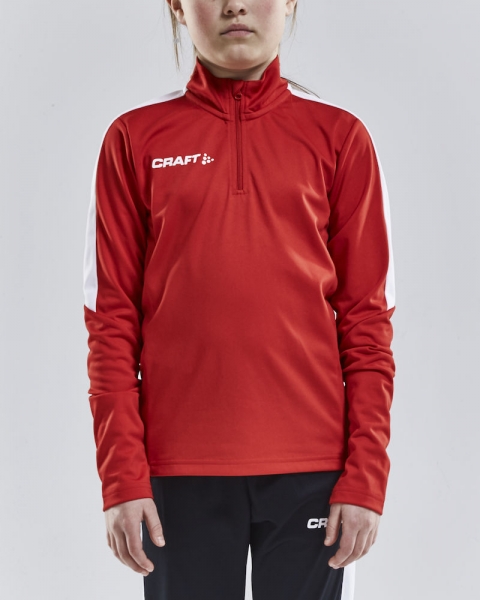 Kinder Trainingssweat - Craft Progress Halfzip - Rot/Weiß