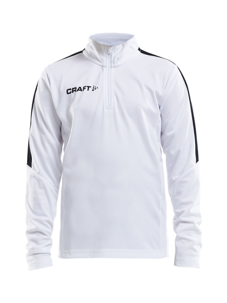 Kinder Trainingssweat - Craft Progress Halfzip - Weiß/Schwarz