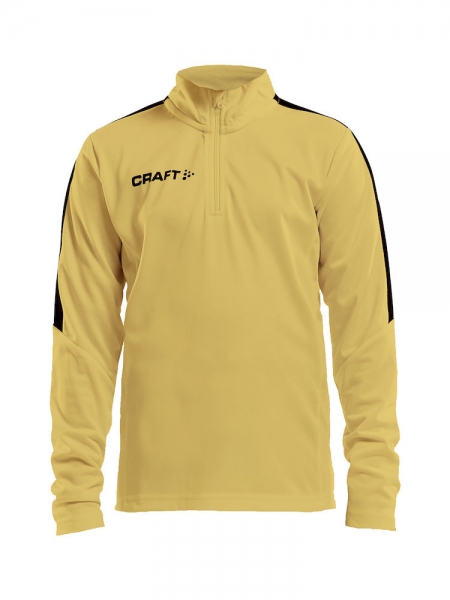 Kinder Trainingssweat - Craft Progress Halfzip - Gelb/Schwarz