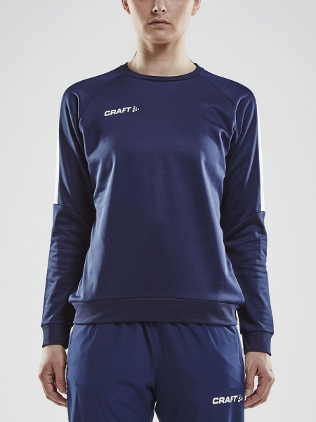 Damen Trainingssweatshirt Craft Progress R-Neck - Navy/Weiß