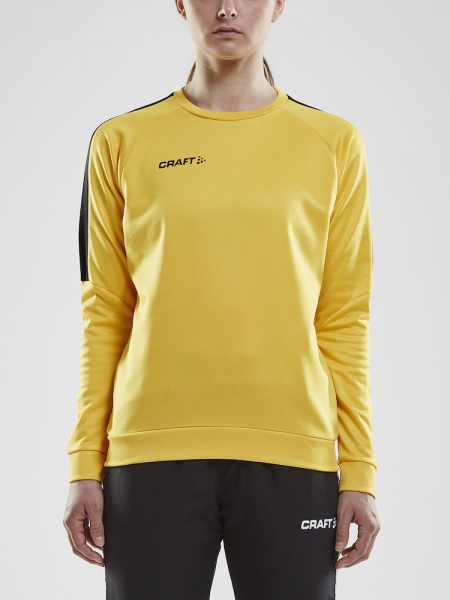 Damen Trainingssweatshirt Craft Progress R-Neck - Gelb/Schwarz