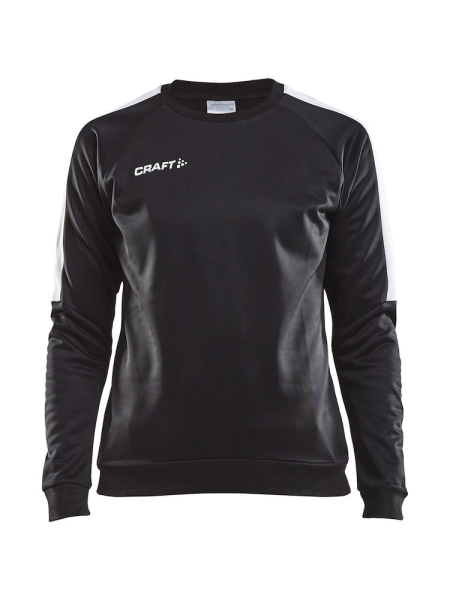 Damen Trainingssweatshirt Craft Progress R-Neck - Schwarz/Weiß