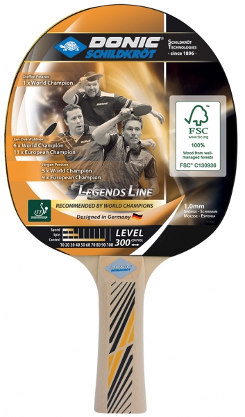 Raquette De Tennis De Table DONIC SCHILDKRÖT Legends 500 FSC - Niveau 500 - Bois Durable